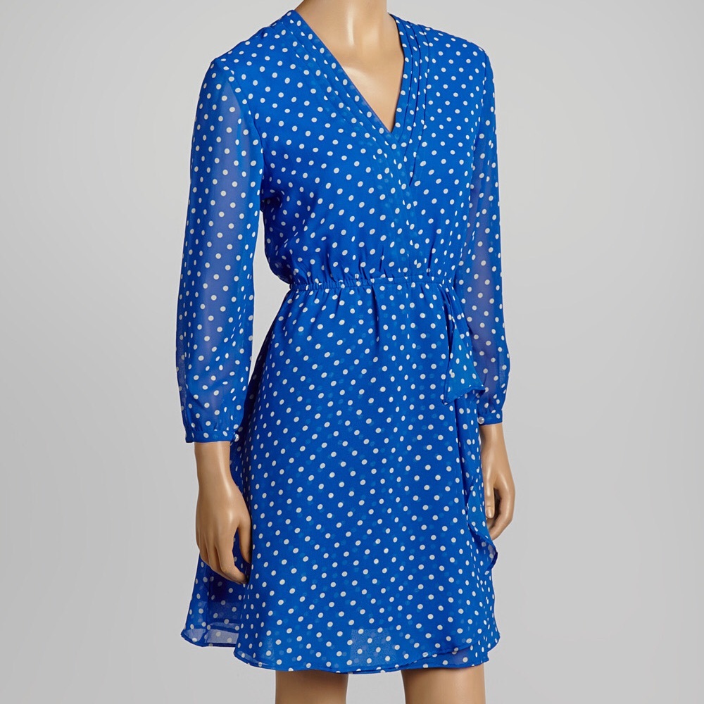 Never worn blue polka dot dress